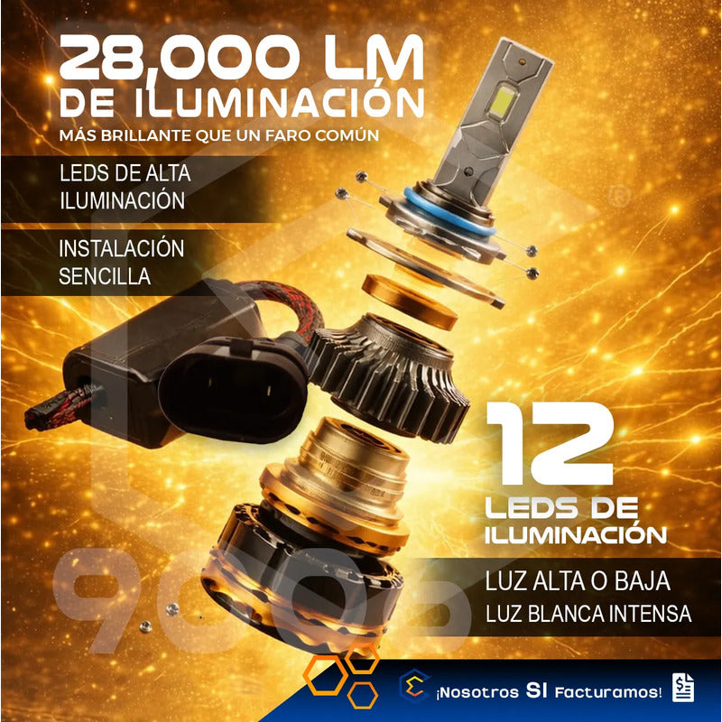 2 Focos Led Canbus Ventilador Alta O Baja 28,000lm 71w 9-36v 9006