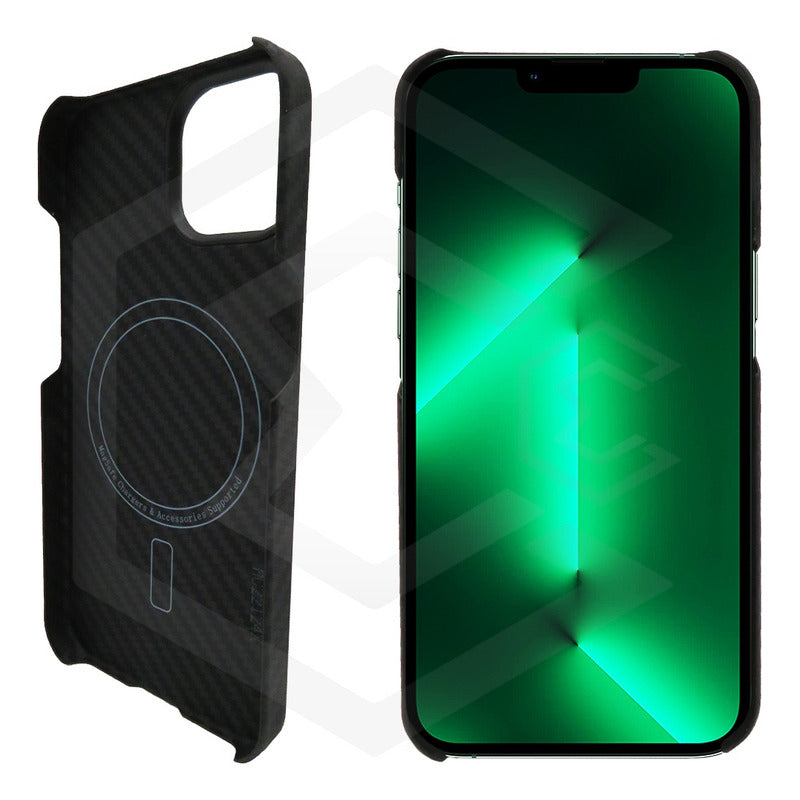Funda Case De iPhone 13-14 Fibra De Carbono 100% Real