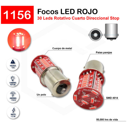 10paresfocos 1156 1157 30 Led Rotativo Estrobo Calaveras 12v