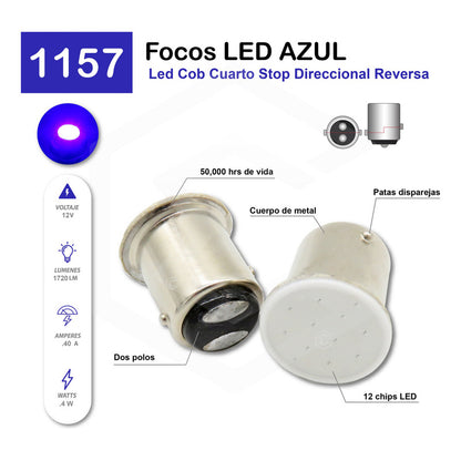 30 Focos 1156 1157 Led Cob Cuarto Stop Direccional Reversa