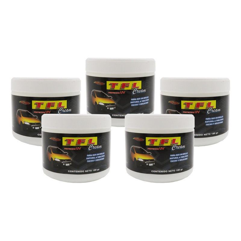 5 Crema Abrillantadora Tablero Facia Moldura Protección 180g Blanco