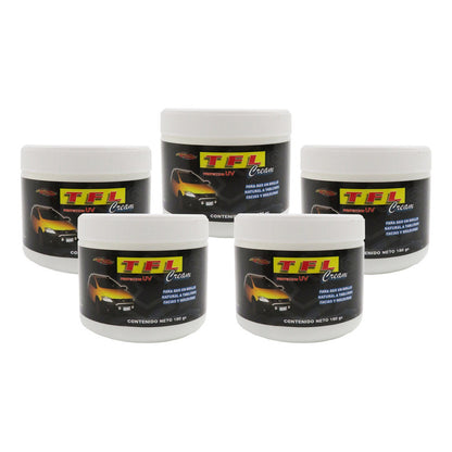 5 Crema Abrillantadora Tablero Facia Moldura Protección 180g Blanco