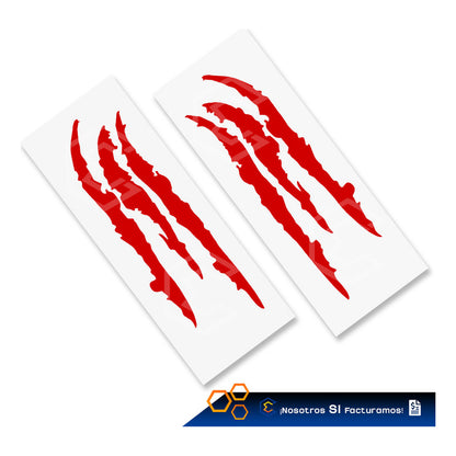 Calcomanía Arañazo Garra Sticker Vinil Auto Moto Jgo 2 Pieza