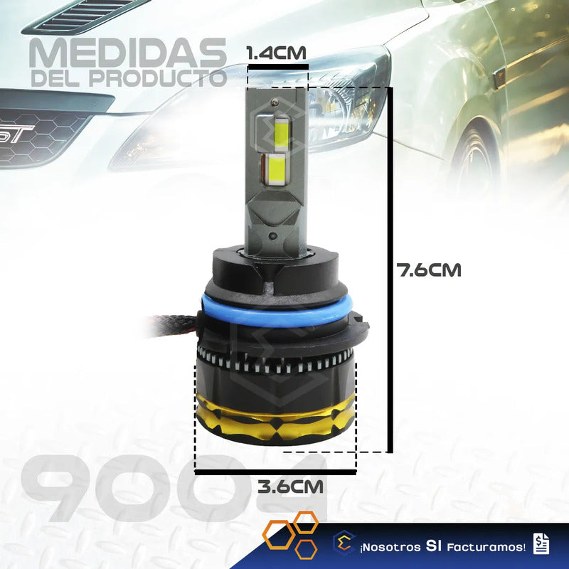2 Focos Led 9004 Canbus Ventilador Alta Baja 28,000lm 9-36v 9004