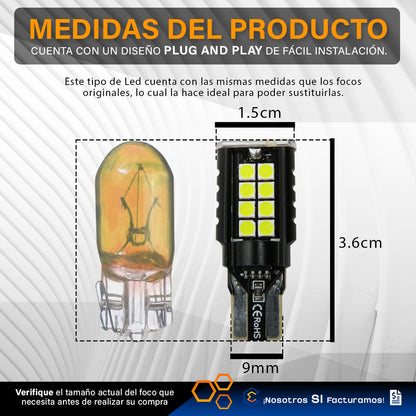 Par Focos De Pellizco 20 Led T10 T15 Canbus 10-18v .4w 600lm