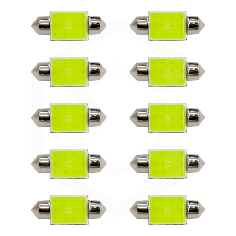 10 Pzs Foco Led Cob Festoon Fusible Interior 31 36 39 41 Mm