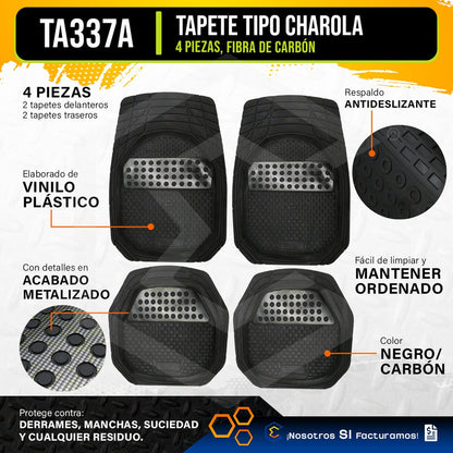 Tapete Tipo Charola Uso Rudo Auto Camioneta Juego 4 Piezas