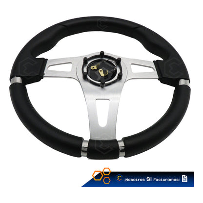 Volante Deportivo Universal Metal Con 8 Pernos Carbon 33cm Carbon