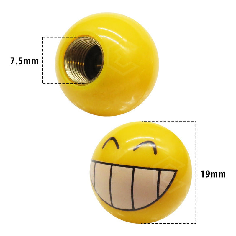 Kit 4 Tapones Cubre Pivote Válvula Emoji Caritas Auto Moto