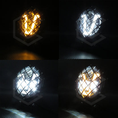 Par De Faros 7'' 30 Leds 4 Lupas Bicolor En V Rejilla 12-24v
