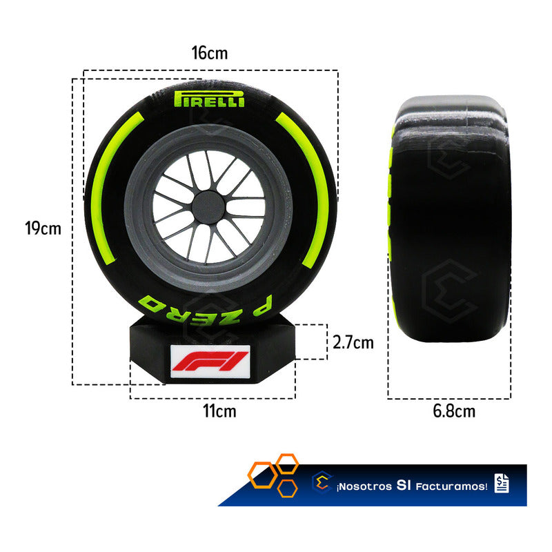 Llanta Fórmula 1 Pirelli P Zero Decorativa 19cm Impresión 3d