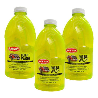 3 Shampoo Concentrado Alto Brillo Espuma Bubble Wash Margrey
