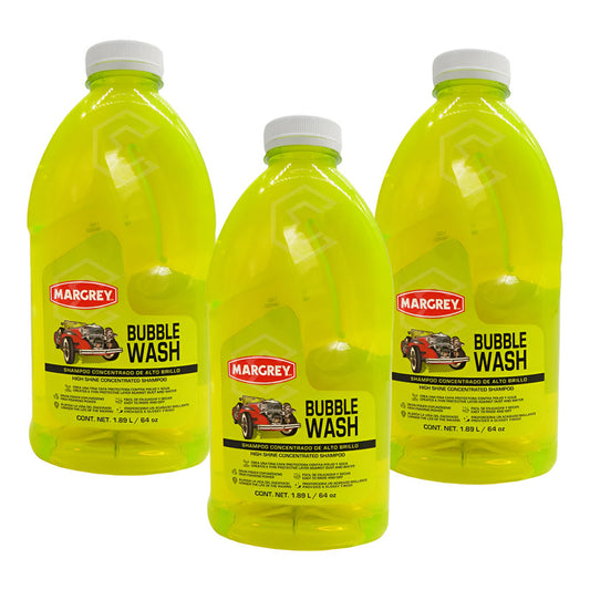 3 Shampoo Concentrado Alto Brillo Espuma Bubble Wash Margrey