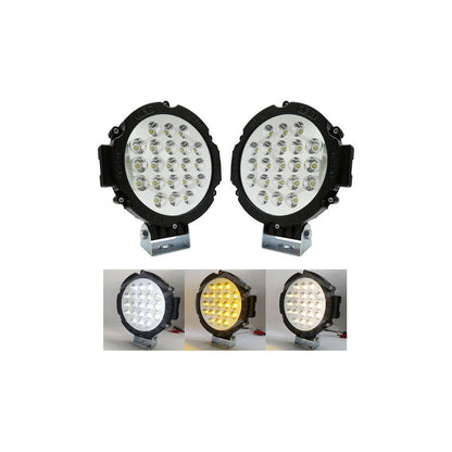 3 Par Faros Bicolor Explorador Redondos 21 Leds Fijo 7'' 24v