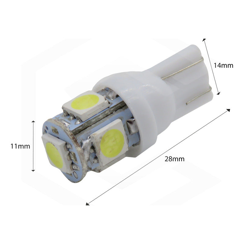 Kit 10 Focos Pellizco 5 Leds 5050 T10-158 Color A Eligir