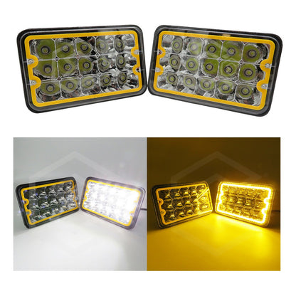 Par Unidad 4x6 99 Led Blanco Aro De Angel  Alta/baja 12/24v