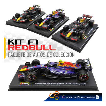 Red Bull Bburago Kit 6 Autos Formula 1 Colección Escala 1:43 Azul