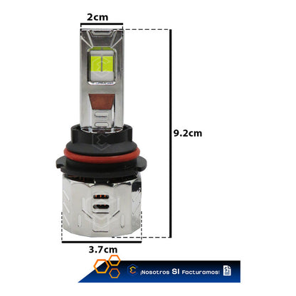 2 Focos 9007 48 Led Csp Nitrogeno Zinc Alta Y Baja 22,000lm 9007