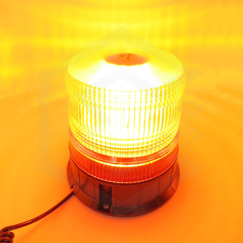 Torreta Color Ambar 12-24v 24led 72w Ip65 Con Iman 3 Funcion