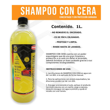 2 Shampoo Con Cera Platinum Auto Moto 1l Alta Espuma Margrey