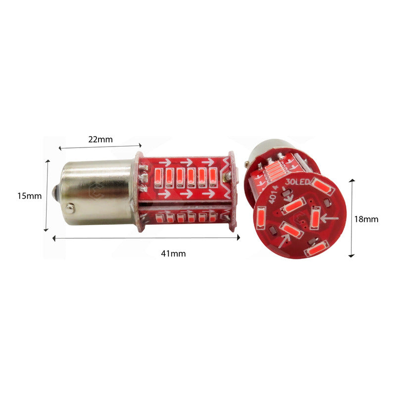 Par De Focos 1156 1157 30 Led Rotativo Estrobo Calaveras 12v