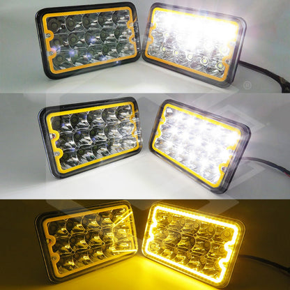 Par Unidad 4x6 99 Led Blanco Aro De Angel  Alta/baja 12/24v