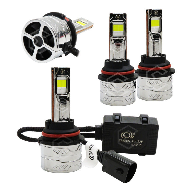 2 Focos 9004 48 Led Csp Nitrogeno Zinc Alta Y Baja 22,000lm 9004