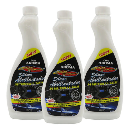 3 Silicón Abrillantador De Tableros Y Llantas Brillo Intenso Beige