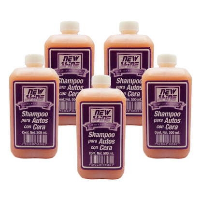 5 Shampoo Para Auto Con Cera Excelente Brillo 500ml