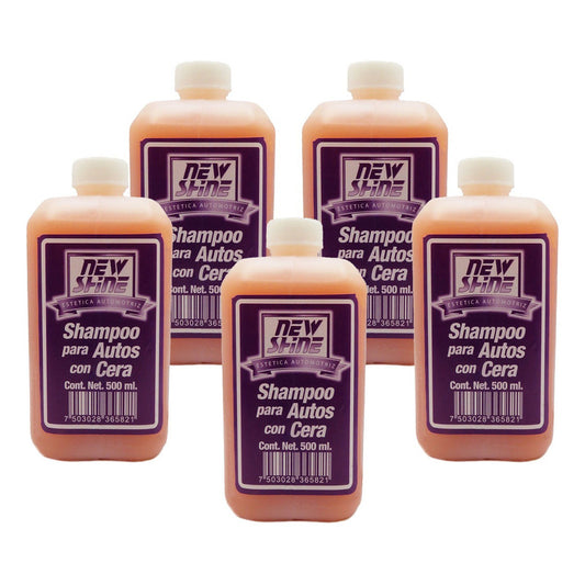 5 Shampoo Para Auto Con Cera Excelente Brillo 500ml
