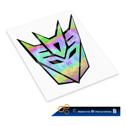 Calcomanía Transformer Decepticon Tornasol Sticker Vinil 7cm