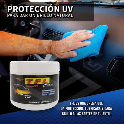 3 Crema Abrillantadora Tablero Facia Moldura Protección 180g Blanco