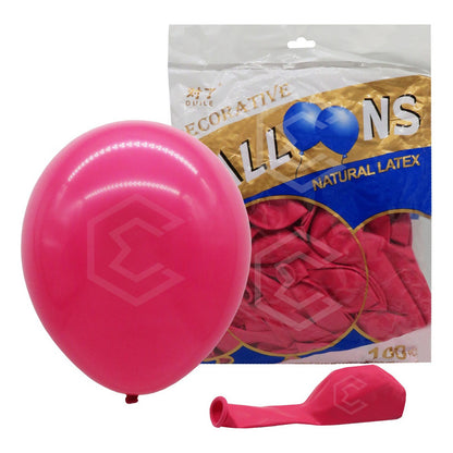 Bolsa 100 Globos Rosa Rojo Brillosos #10 Fiestas Bodas Latex