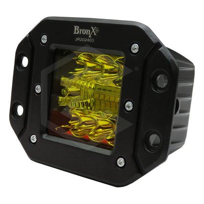 2 Faros Empotrable Fascia 14 Led Blanco O Ambar Fijo 12-24v