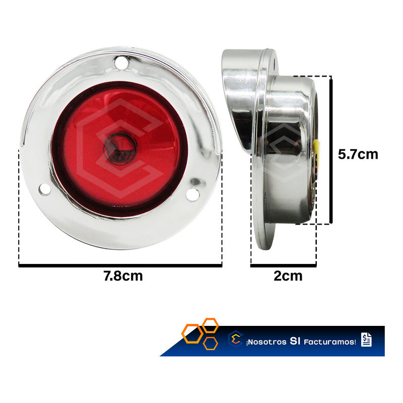 Par Plafon 9 Led Gel Redondo Bisel Cromo 2'' Estrobo 12-24v
