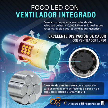2 Focos 1156 54 Leds Canbus Fijo Ventilador 12v 29w 1000lm