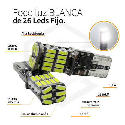 Kit 10 Focos De Pellizco 26 Led Canbus Smd Super Potente 12v