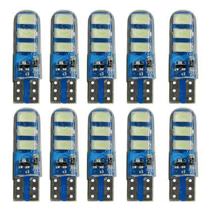 Kit 10 Focos De Pellizco 6 Leds Smd T10 Gel Luz Estrobo 12v