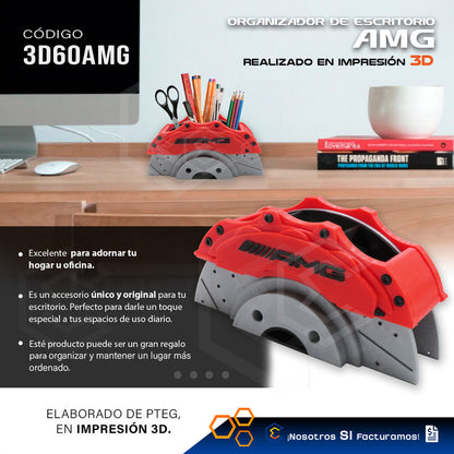 Porta Lápices Organizador De Escritorio Amg Caliper 3d Petg