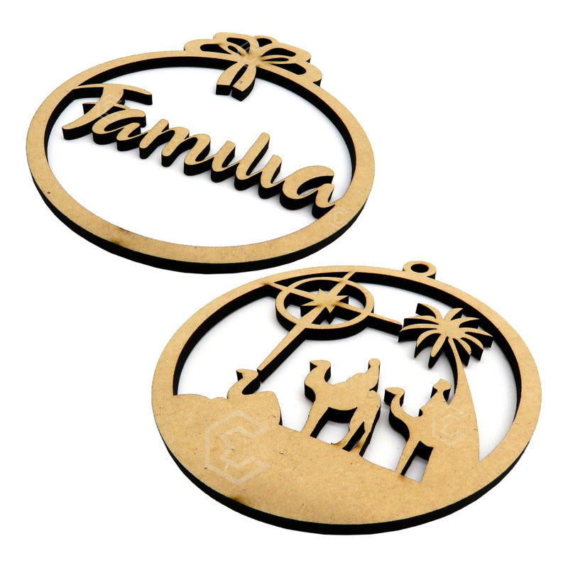 Esferas Navideñas Para Arbol Navidad 10 Piezas Mdf Mdf
