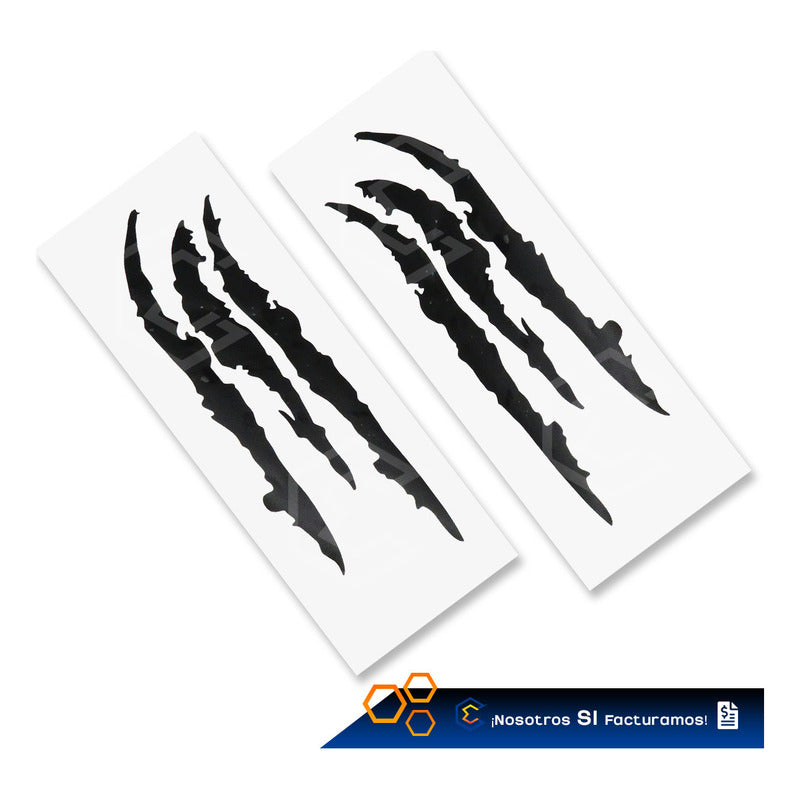 Calcomanía Arañazo Garra Sticker Vinil Auto Moto Jgo 2 Pieza