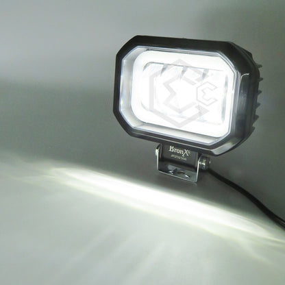 Par Faros Rectangular 4 Hiper Lupa Arillo Ángel Gel Estrobo