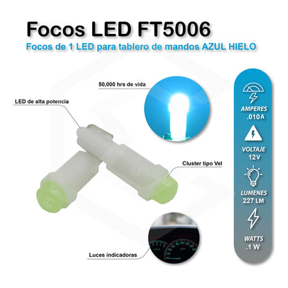 Kit 4 Focos 1 Led Pellizco T5 2721 Tablero Cluster Tipo Vela