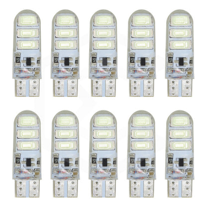 Kit 10 Focos Pellizco Gel T10 Fijo + Estrobo 6 Leds Canbus