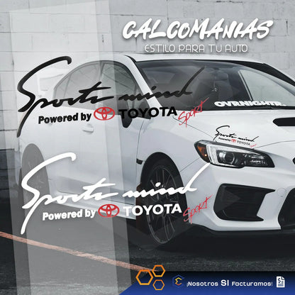 10 Calcomanía Sportmind Toyota Blanco Stickervinil Auto 25cm