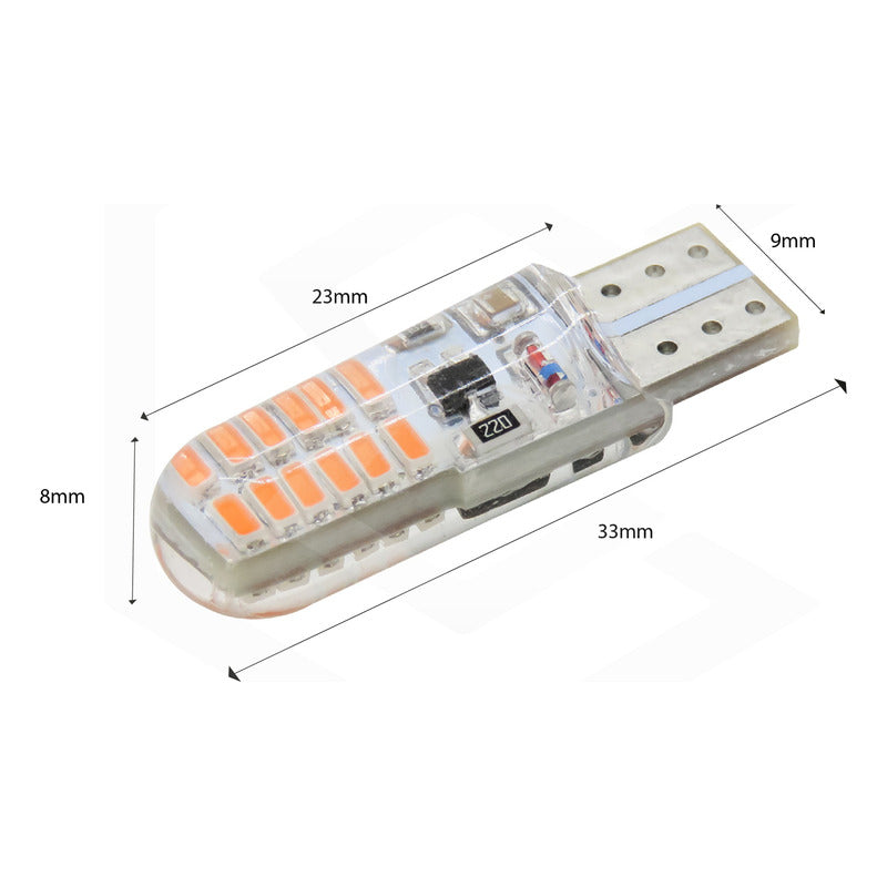 Kit De 10 Focos De Pellizco 24 Leds Canbus Fijo+estrobo 12v