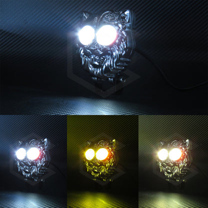 Par De Faros 6 Leds 2 Lupas Bicolor Fijo Estrobo Puma 12-24v