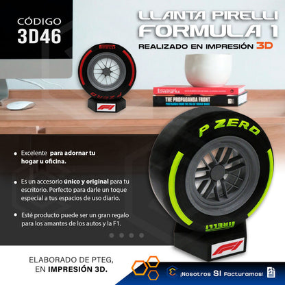 Llanta Fórmula 1 Pirelli P Zero Decorativa 19cm Impresión 3d