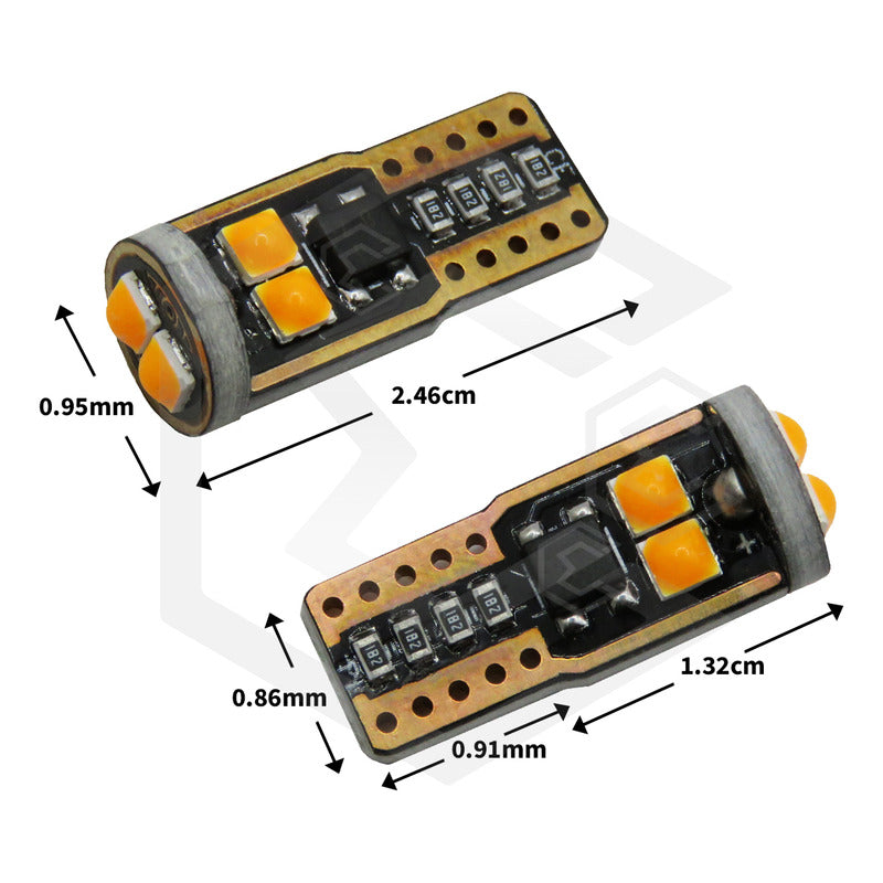 Par De Focos Pellizco 6 Led Burbuja Canbus Super Potente 12v