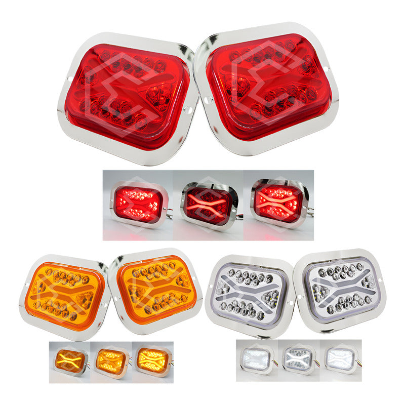 Par De Plafon 24 Leds Rectangular Aro Gel 4 Funciones 12-24v